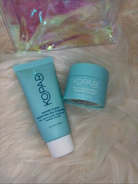 Kopari Marine Clean Purifying Gel Cleanser and Moisture Whipped Ceramide Cream
